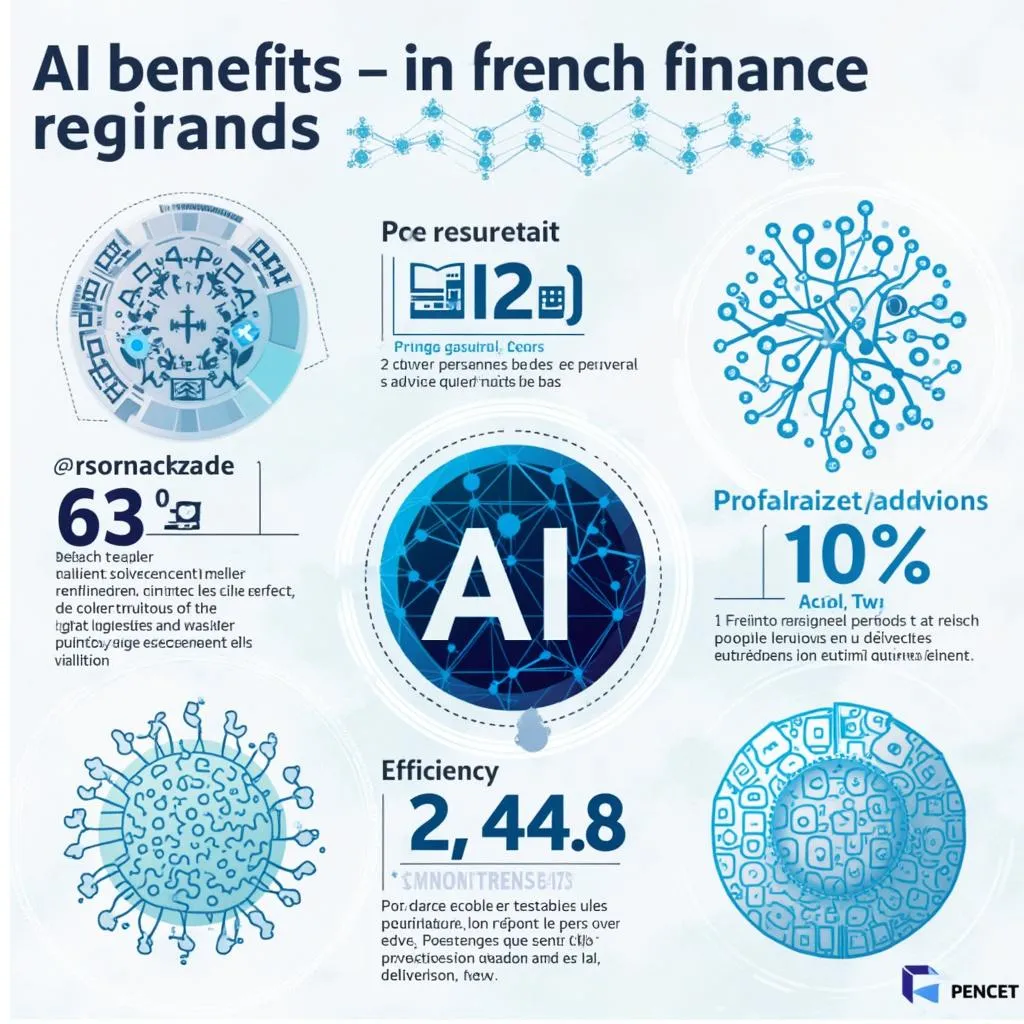 Infographie illustrant les avantages de l'IA dans la finance pour le marché français.